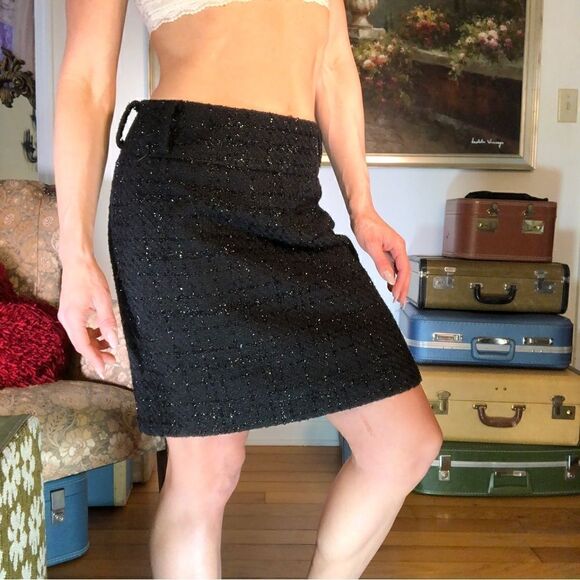 Maurice’s black lined shiny material skirt - Picture 1 of 6